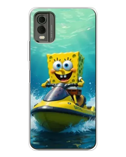 Чехол для Nokia C32 с картинкой «Спанч Боб на гидроцикле»