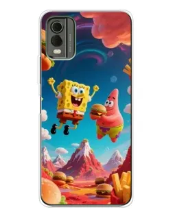 Чехол для Nokia C32 с картинкой «Космический фастфуд»