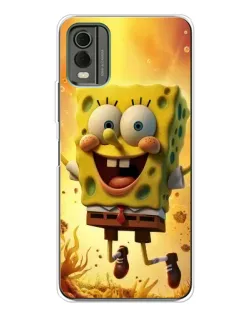 Чехол для Nokia C32 с картинкой «Губка Боб прыгает»