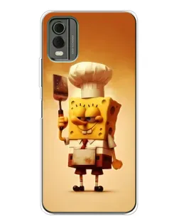 Чехол для Nokia C32 с картинкой «Губка Боб повар»