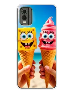 Чехол для Nokia C32 с картинкой «Спанч Боб мороженое»