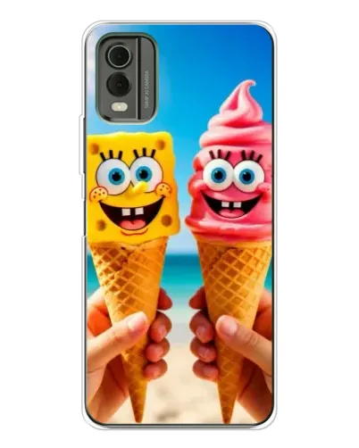 Чехол для Nokia C32 с картинкой «Спанч Боб мороженое»