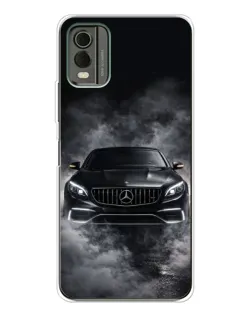 Чохол для Nokia C32 з картинкою «Mercedes у диму»