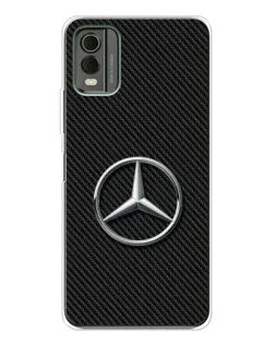 Чехол для Nokia C32 с картинкой «Карбоновый Mercedes стиль»