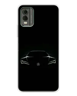 Чохол для Nokia C32 з картинкою «Mercedes — силует авто»