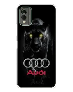 Чохол для Nokia C32 з картинкою «Пантера та Audi»