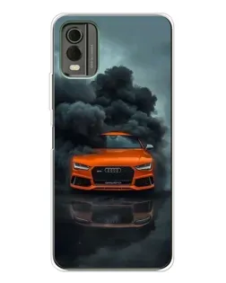 Чохол для Nokia C32 з картинкою «Audi у хмарах диму»