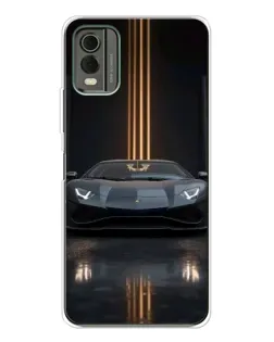 Чохол для Nokia C32 з картинкою «Lamborghini золоті лінії»