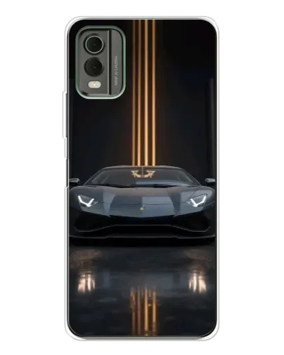 Чохол для Nokia C32 з картинкою «Lamborghini золоті лінії»