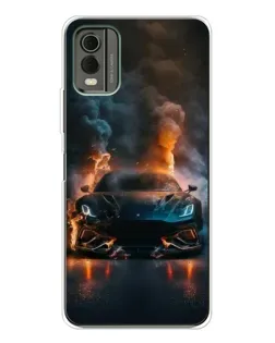 Чохол для Nokia C32 з картинкою «Lamborghini димна естетика»