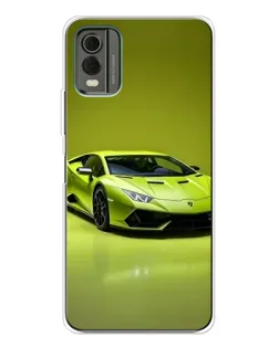 Чохол для Nokia C32 з картинкою «Салатовий Lamborghini Huracan»