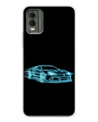 Чохол для Nokia C32 з картинкою «Неоновий контур Lamborghini»
