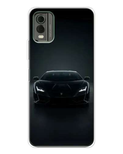 Чохол для Nokia C32 з картинкою «Чорний Lamborghini Aventador»
