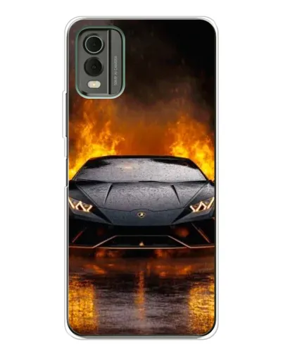 Чохол для Nokia C32 з картинкою «Lamborghini у вогні»