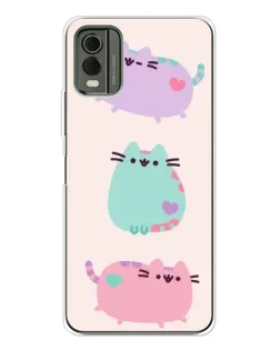 Чохол для Nokia C32 з картинкою «Pusheen тріо»