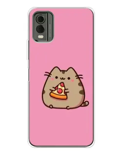 Чохол для Nokia C32 з картинкою «Пушин із піцою»