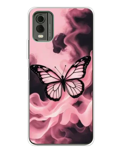 Чохол для Nokia C32 з картинкою «Метелик у диму»