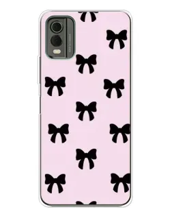 Чохол для Nokia C32 з картинкою «Чорні банти Coquette»