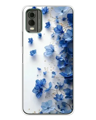 Чохол для Nokia C32 з картинкою «Блакитний квітковий каскад»