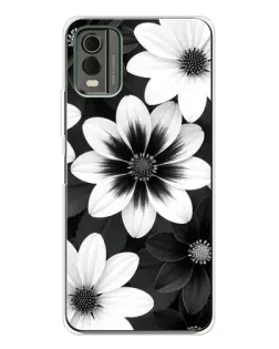 Чохол для Nokia C32 з картинкою «Монохромні айстри»