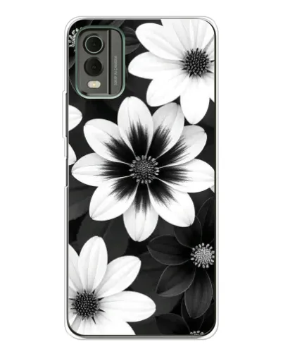 Чохол для Nokia C32 з картинкою «Монохромні айстри»