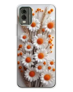 Чохол для Nokia C32 з картинкою «Білі сухоцвіти»