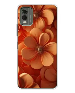 Чохол для Nokia C32 з картинкою «Помаранчева макро квітка»