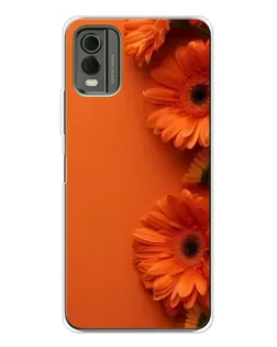 Чохол для Nokia C32 з картинкою «Помаранчеві гербери»