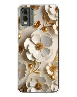 Чохол для Nokia C32 з картинкою «Білі паперові квіти»