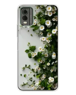 Чохол для Nokia C32 з картинкою «Гілка дрібних білих квітів»