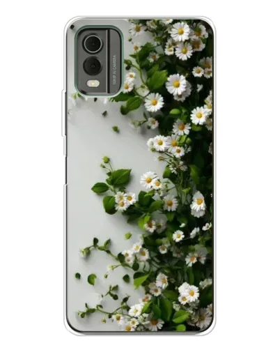 Чохол для Nokia C32 з картинкою «Гілка дрібних білих квітів»
