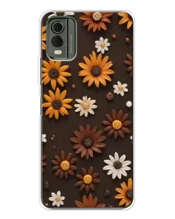 Чохол для Nokia C32 з картинкою «Візерунок з маленьких соняшників»