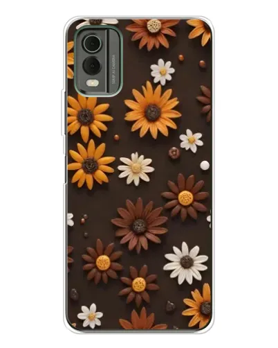 Чохол для Nokia C32 з картинкою «Візерунок з маленьких соняшників»