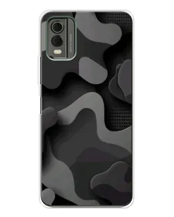 Чехол для Nokia C32 с картинкой «Темный абстрактный камуфляж»