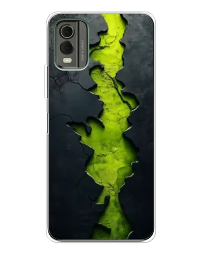 Чехол для Nokia C32 с картинкой «Салатовый разлом скалы»