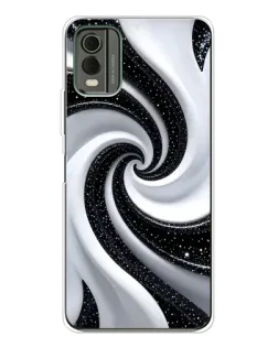 Чехол для Nokia C32 с картинкой «Черно-белая спираль»