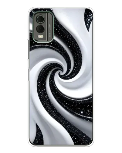 Чехол для Nokia C32 с картинкой «Черно-белая спираль»