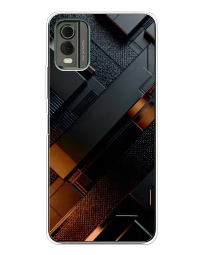 Чехол для Nokia C32 с картинкой «Черные геометрические блоки»