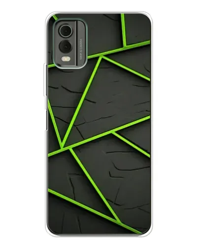 Чехол для Nokia C32 с картинкой «Зеленые геометрические линии»