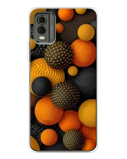 Чехол для Nokia C32 с картинкой «Объемные оранжевые сферы»