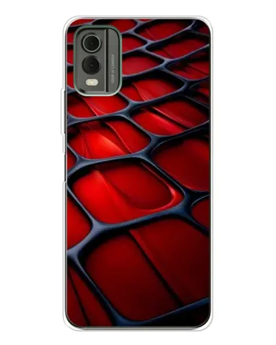 Чехол для Nokia C32 с картинкой «Красная глянцевая сетка»
