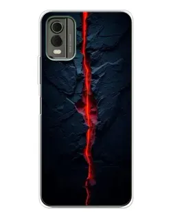Чехол для Nokia C32 с картинкой «Kрасная лавовая трещина»