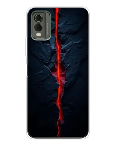 Чехол для Nokia C32 с картинкой «Kрасная лавовая трещина»