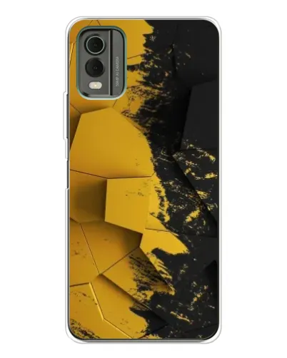 Чехол для Nokia C32 с картинкой «Золотые осколки геометрии»