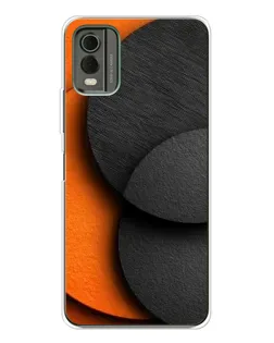 Чехол для Nokia C32 с картинкой «Геометрия оранжевых кругов»