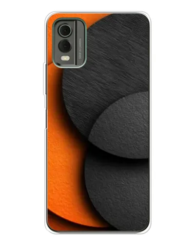 Чехол для Nokia C32 с картинкой «Геометрия оранжевых кругов»