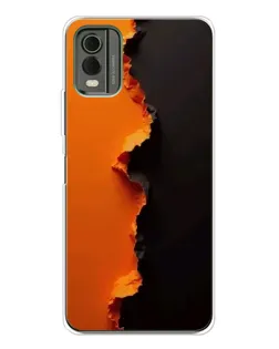 Чехол для Nokia C32 с картинкой «Оранжевый разлом»