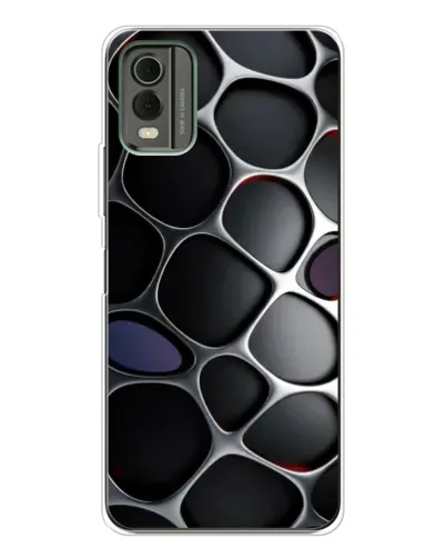 Чехол для Nokia C32 с картинкой «Объемная темная решетка»