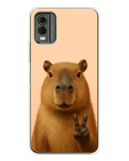 Чехол для Nokia C32 с картинкой «Капибара виктория»