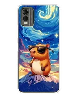 Чехол для Nokia C32 с картинкой «Капибара Ван Гога»